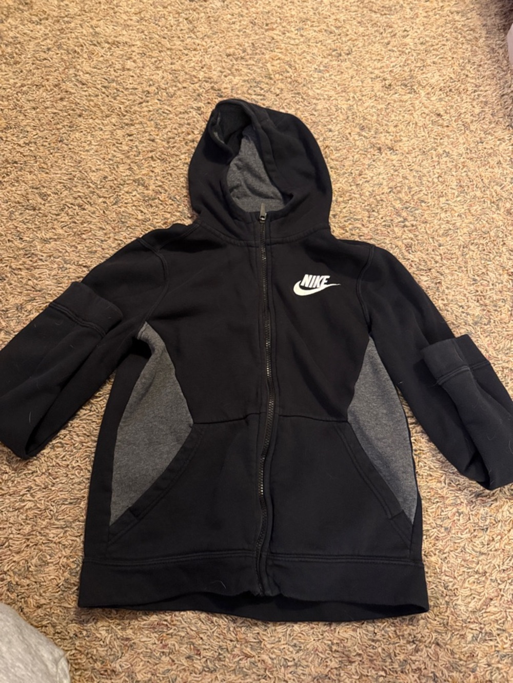 Nike Black & Gray Kids Full-Zip Hoodie